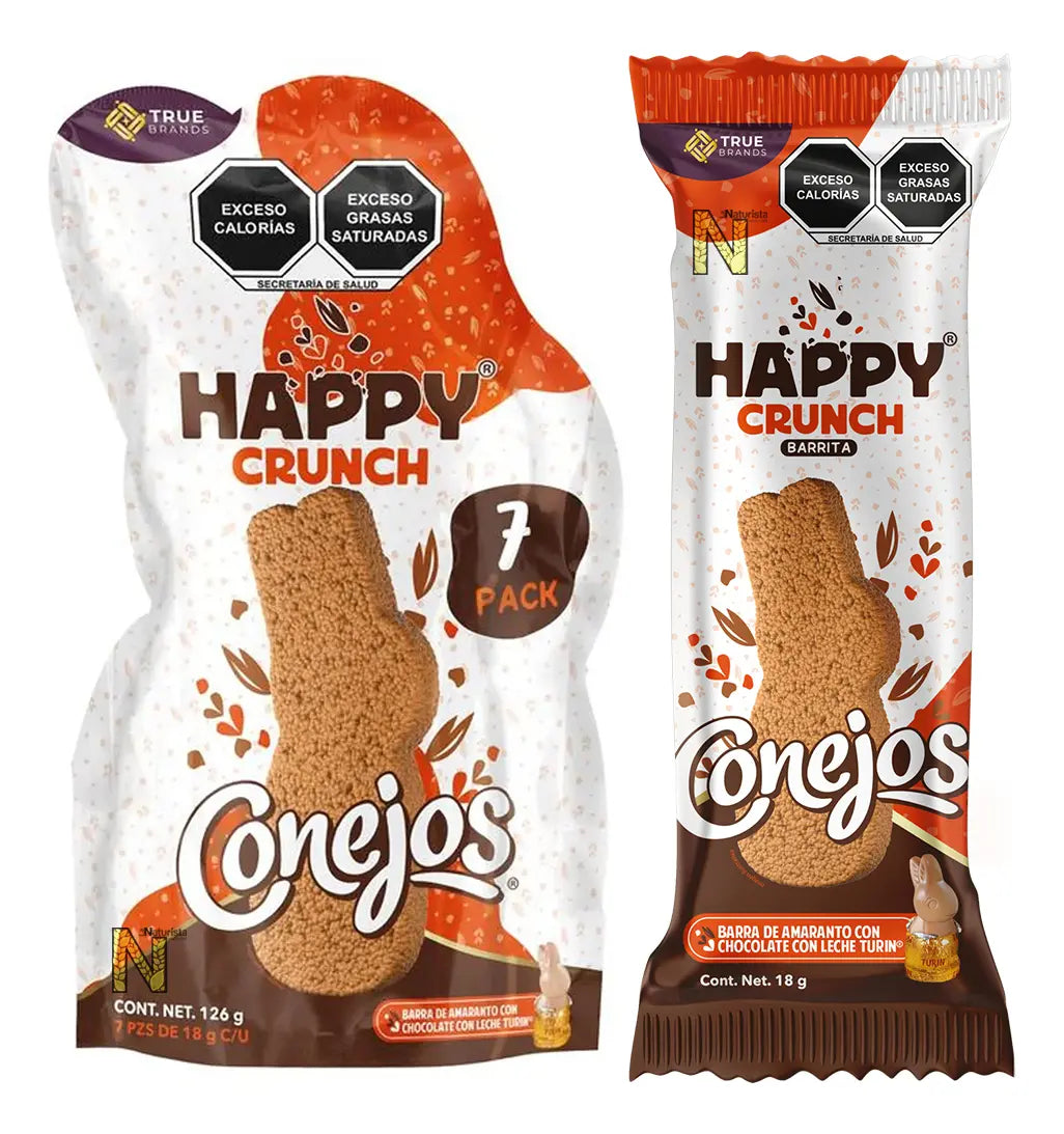 7 Pack Barras de Amaranto con Chocolate Conejos Turin 18g c/u