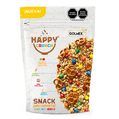 Happy Crunch snack con chocolate confitado m&m's® mini y pretzel 300g