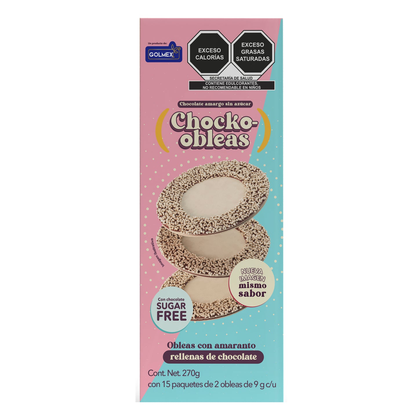 Chocko-Obleas Amaranto Sugar Free 10x3